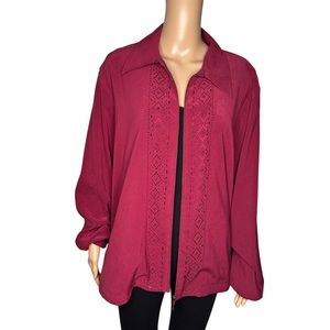 Alfred dunner women long sleeve plus size spring jacket size 16